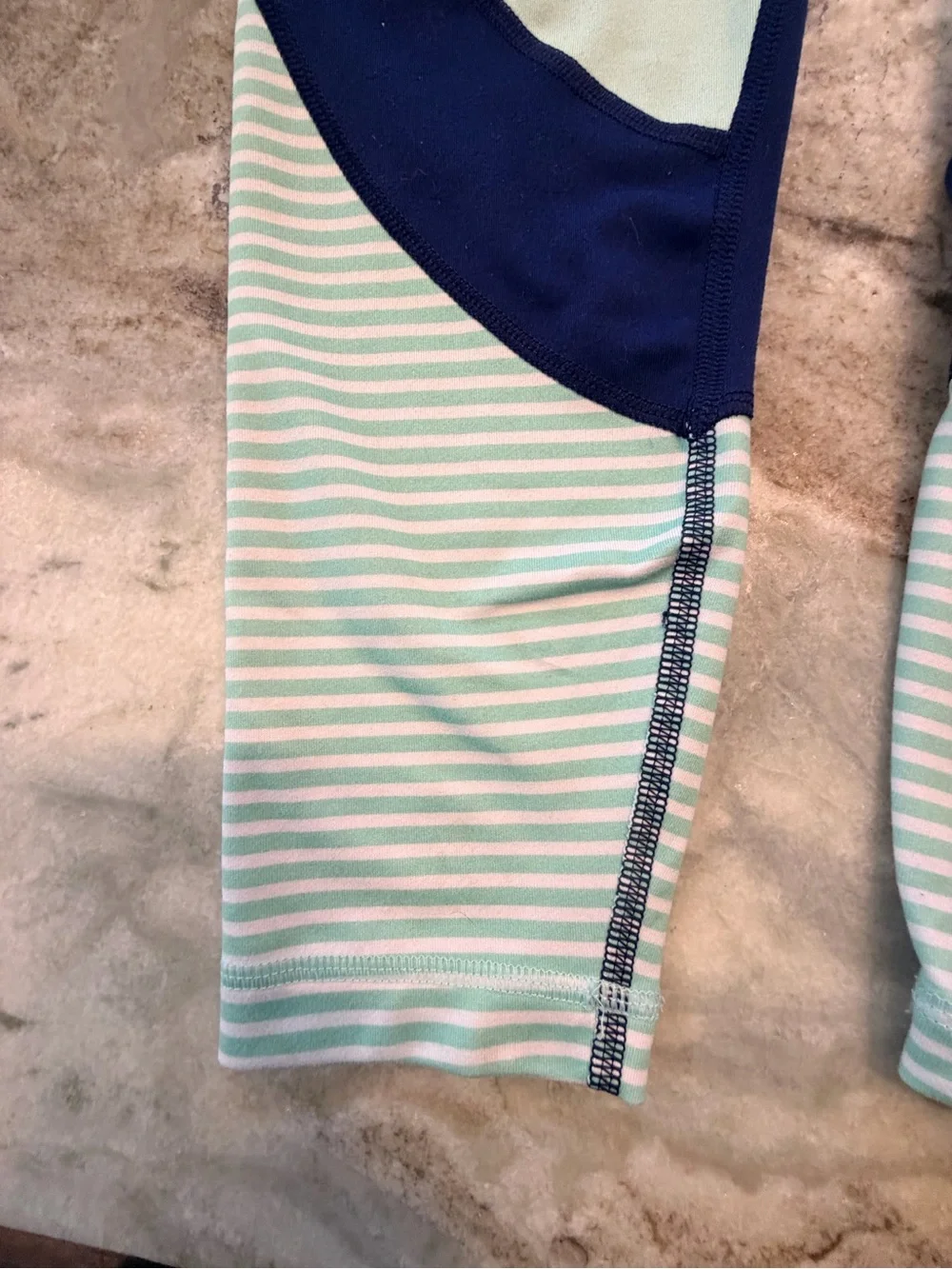 Zelos Women’s Medium Navy Mint Colorblock Striped Workout Leggings